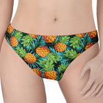 Exotic Tropical Pineapple Pattern Print Women's Thong