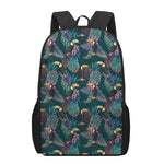 Exotic Tropical Toucan Pattern Print 17 Inch Backpack