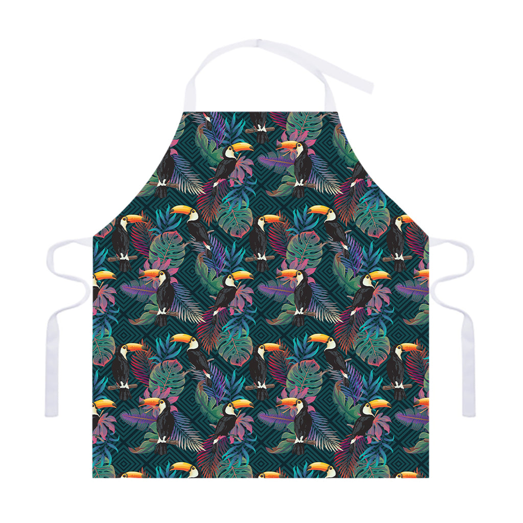 Exotic Tropical Toucan Pattern Print Adjustable Apron