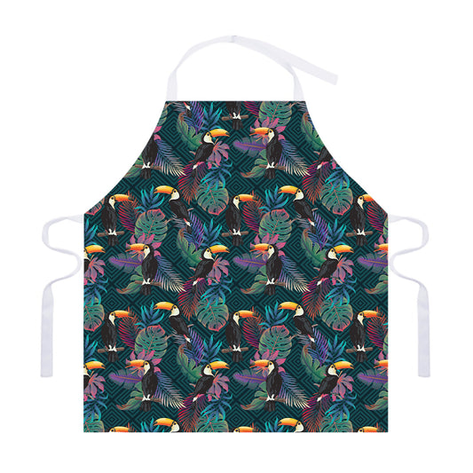 Exotic Tropical Toucan Pattern Print Adjustable Apron