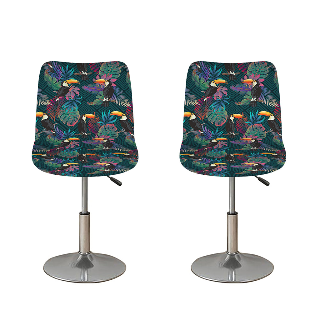 Exotic Tropical Toucan Pattern Print Bar Stool Covers