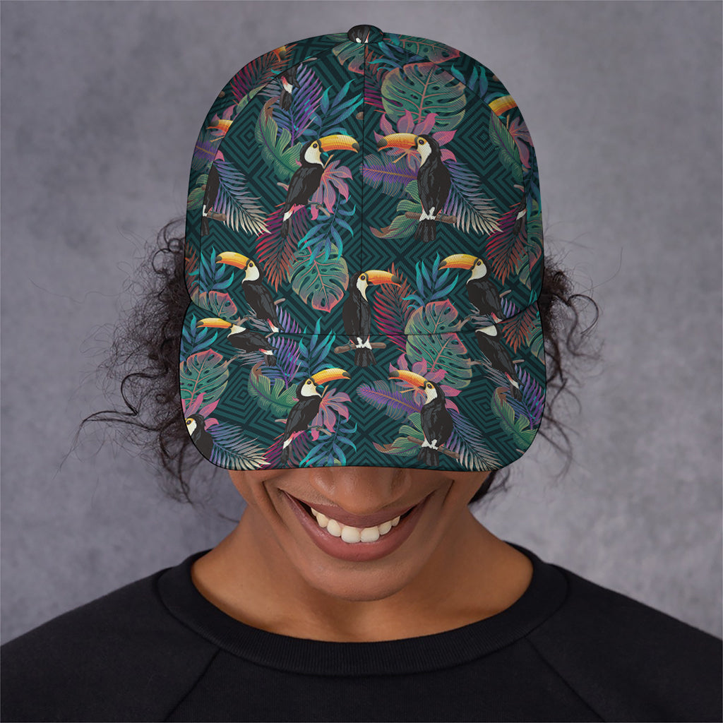 Exotic Tropical Toucan Pattern Print Baseball Cap