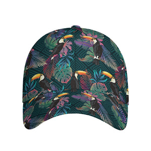 Exotic Tropical Toucan Pattern Print Baseball Cap