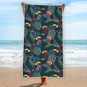 Exotic Tropical Toucan Pattern Print Beach Towel