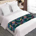 Exotic Tropical Toucan Pattern Print Bed Runner