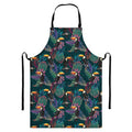 Exotic Tropical Toucan Pattern Print Bib Apron With Pocket
