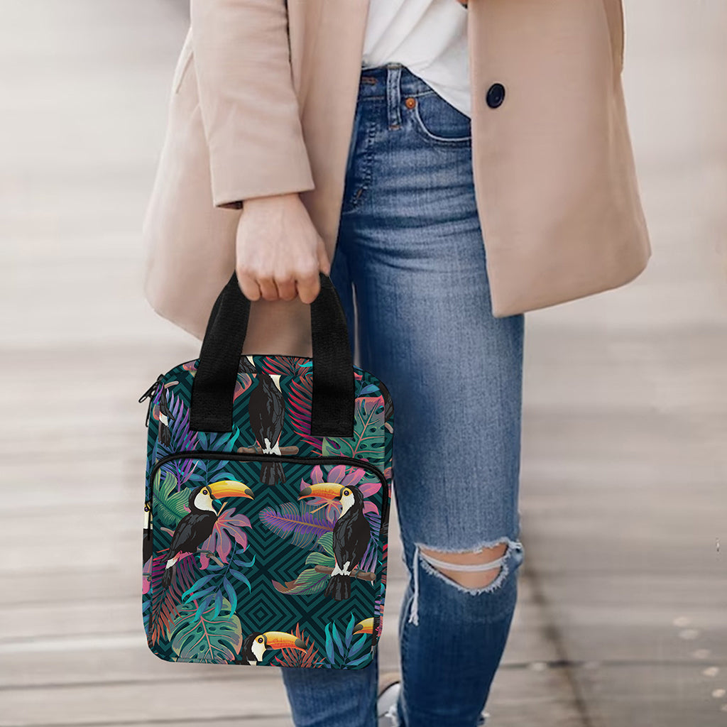 Exotic Tropical Toucan Pattern Print Bible Tote Bag