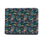 Exotic Tropical Toucan Pattern Print Bifold Wallet