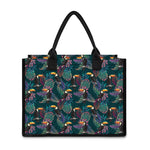 Exotic Tropical Toucan Pattern Print Canvas Tote Bag