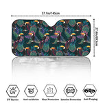 Exotic Tropical Toucan Pattern Print Car Windshield Sun Shade