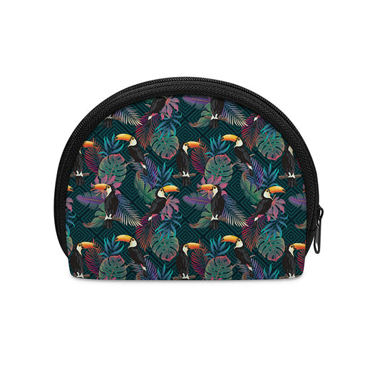 Exotic Tropical Toucan Pattern Print Coin Purse