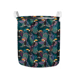 Exotic Tropical Toucan Pattern Print Collapsible Laundry Basket