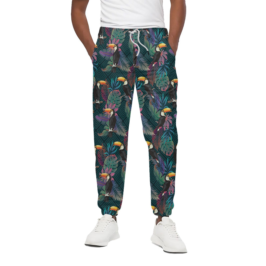 Exotic Tropical Toucan Pattern Print Cotton Pants