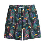 Exotic Tropical Toucan Pattern Print Cotton Shorts