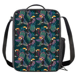 Exotic Tropical Toucan Pattern Print Crossbody Lunch Bag