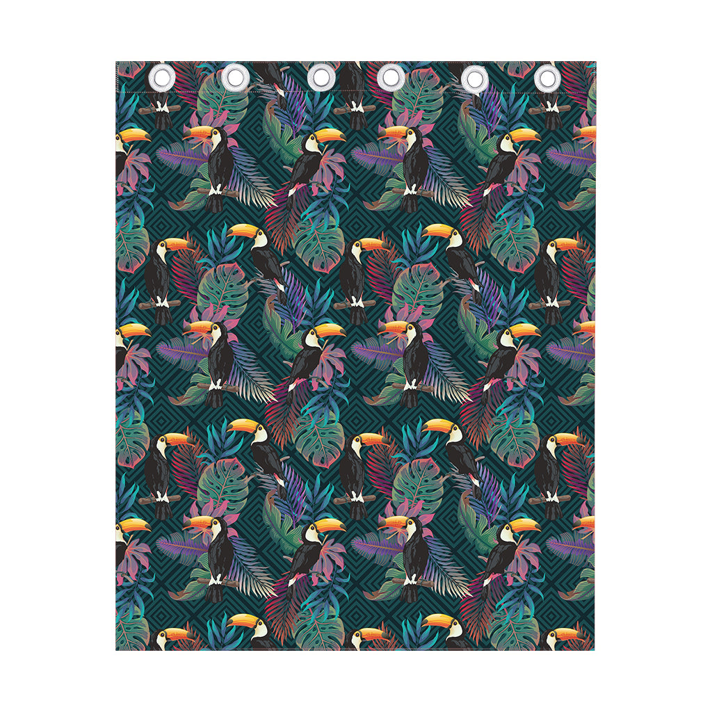 Exotic Tropical Toucan Pattern Print Curtain