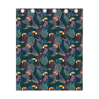 Exotic Tropical Toucan Pattern Print Curtain