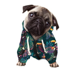 Exotic Tropical Toucan Pattern Print Dog Zip Up Hoodie