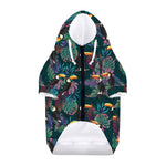 Exotic Tropical Toucan Pattern Print Dog Zip Up Hoodie