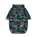 Exotic Tropical Toucan Pattern Print Dog Zip Up Hoodie