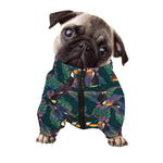 Exotic Tropical Toucan Pattern Print Dog Zip Up Jacket