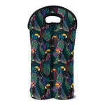 Exotic Tropical Toucan Pattern Print Double Neoprene Wine Tote
