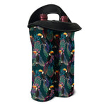 Exotic Tropical Toucan Pattern Print Double Neoprene Wine Tote