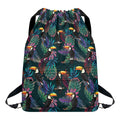 Exotic Tropical Toucan Pattern Print Drawstring Backpack