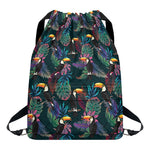 Exotic Tropical Toucan Pattern Print Drawstring Backpack
