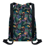 Exotic Tropical Toucan Pattern Print Drawstring Backpack