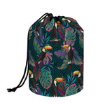 Exotic Tropical Toucan Pattern Print Drawstring Makeup Bag