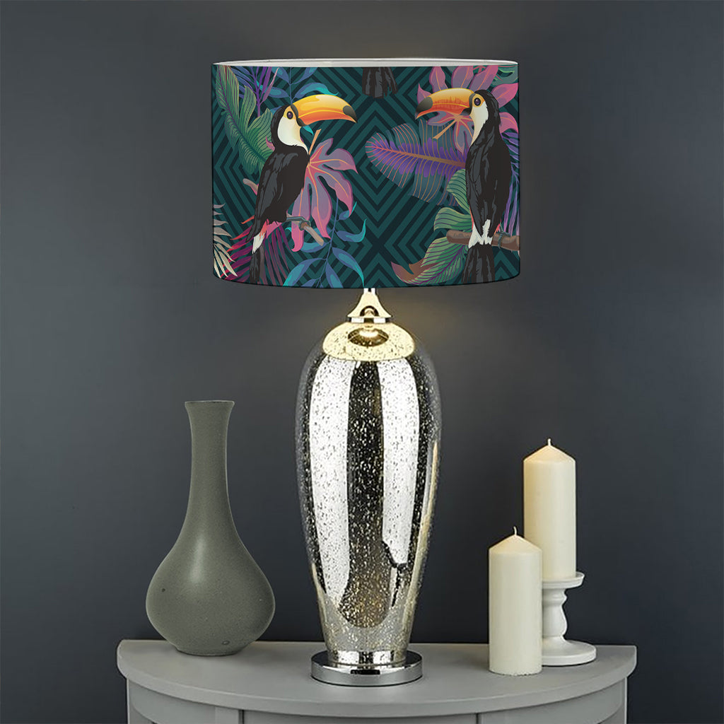 Exotic Tropical Toucan Pattern Print Drum Lamp Shade