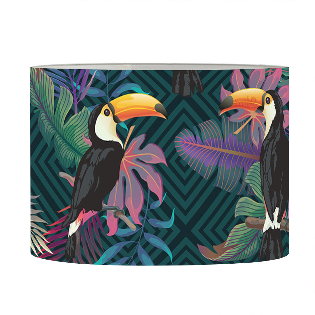 Exotic Tropical Toucan Pattern Print Drum Lamp Shade