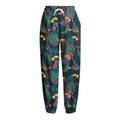 Exotic Tropical Toucan Pattern Print Fleece Lined Knit Pants