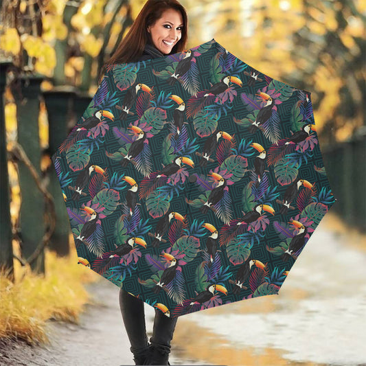 Exotic Tropical Toucan Pattern Print Foldable Umbrella