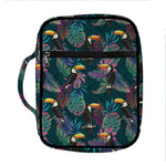 Exotic Tropical Toucan Pattern Print Front Pocket Bible Bag