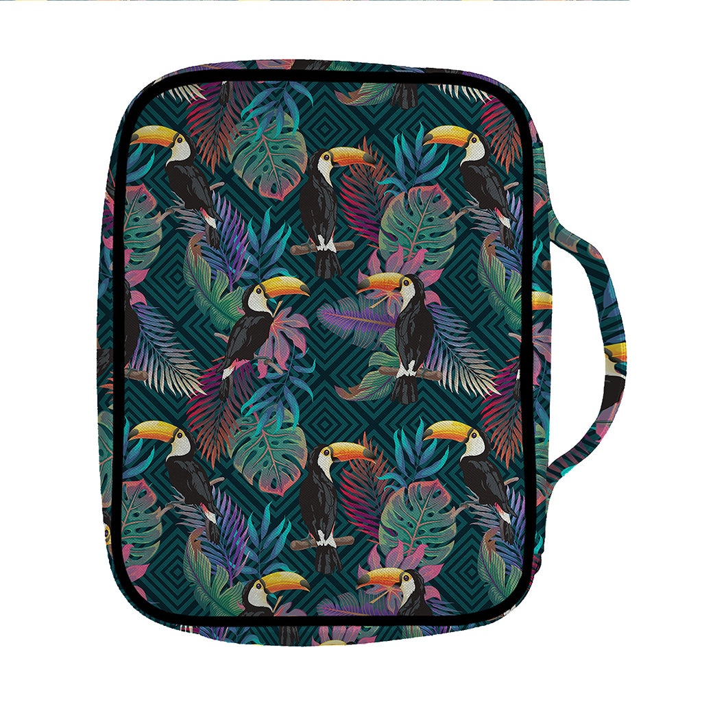 Exotic Tropical Toucan Pattern Print Front Pocket Bible Bag
