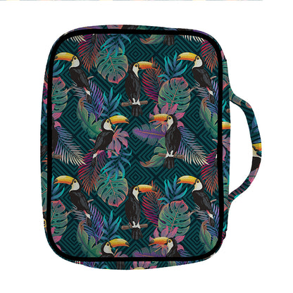 Exotic Tropical Toucan Pattern Print Front Pocket Bible Bag