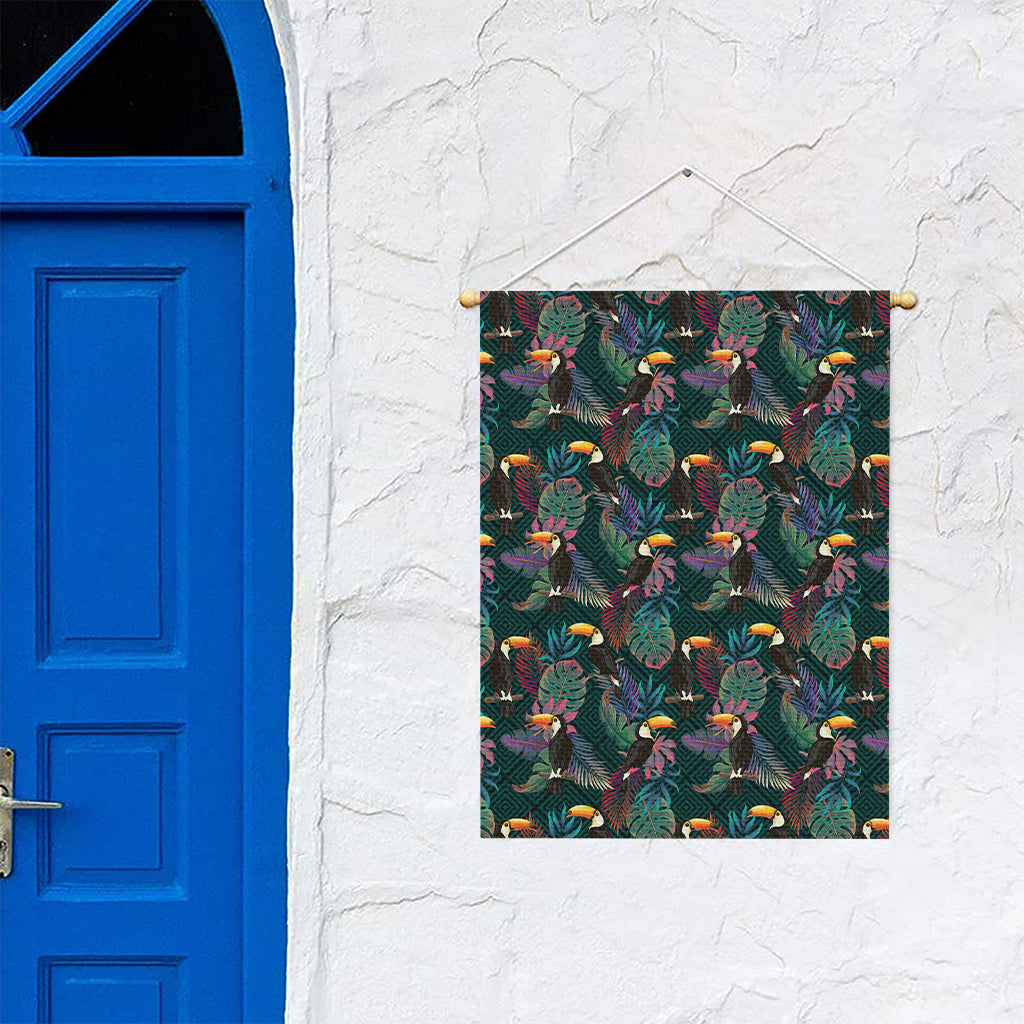 Exotic Tropical Toucan Pattern Print Garden Flag