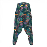Exotic Tropical Toucan Pattern Print Hammer Pants