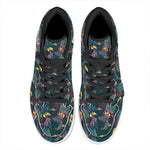 Exotic Tropical Toucan Pattern Print High Top Leather Sneakers