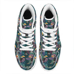 Exotic Tropical Toucan Pattern Print High Top Leather Sneakers