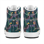 Exotic Tropical Toucan Pattern Print High Top Leather Sneakers
