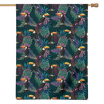 Exotic Tropical Toucan Pattern Print House Flag