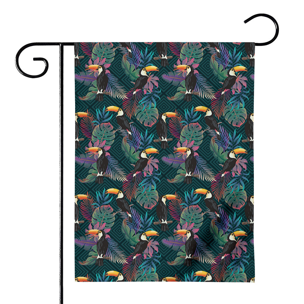 Exotic Tropical Toucan Pattern Print House Flag