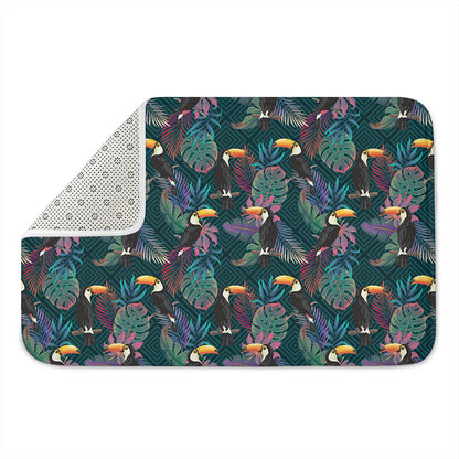 Exotic Tropical Toucan Pattern Print Indoor Door Mat