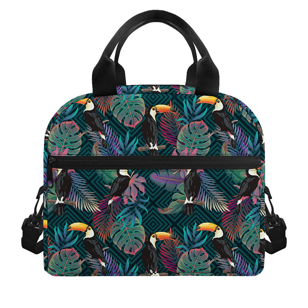 Exotic Tropical Toucan Pattern Print Insulated Lunch Bag