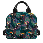 Exotic Tropical Toucan Pattern Print Insulated Lunch Bag