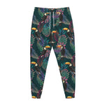 Exotic Tropical Toucan Pattern Print Jogger Pants