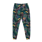 Exotic Tropical Toucan Pattern Print Jogger Pants